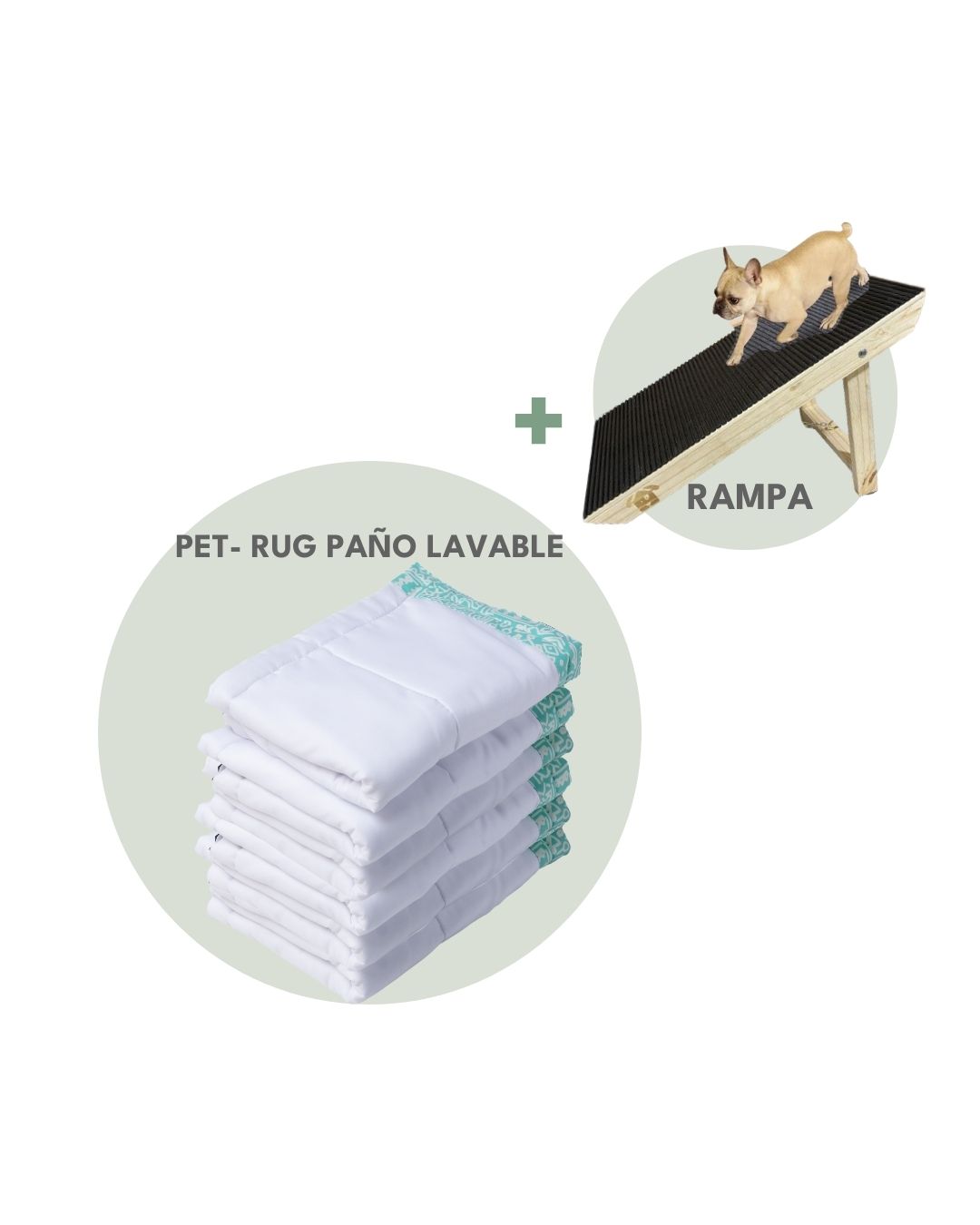 KIT SALUDABLE 2 (Pet-Rug Alfombra Sanitaria x5 + Rampa Ajustable)